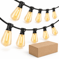 250 ft Outdoor Indoor String Lights with Shatterproof ST38 LED Bulbs ...