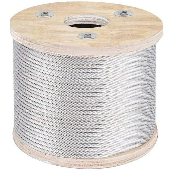 250 ft T304 Stainless Steel Wire Rope, 3/16 Inch Diameter 7x19 Construction Aircraft Cable, 3700 lbs Breaking Strength Polished Cable for Stair Railing, Decking and Outdoor DIY Projects