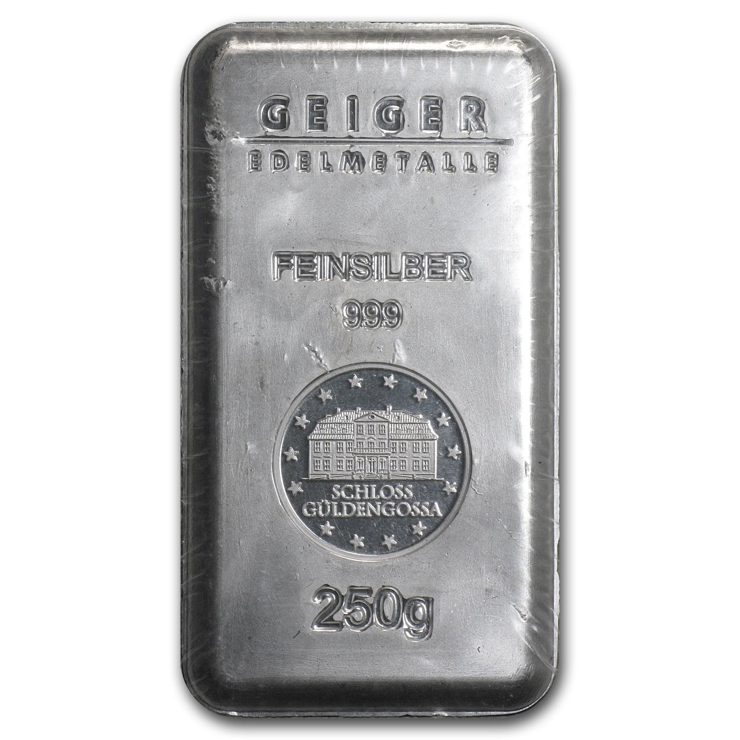 250 gram Silver Bar - Geiger Security Line Series (Scruffy