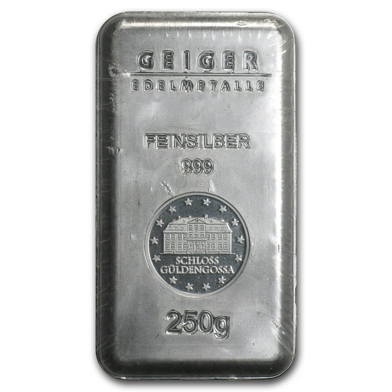 250 gram Silver Bar - Geiger Security Line Series (Scruffy
