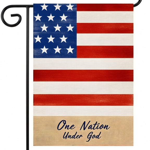 250 year american anniversary garden flag an american flag with the words one nation under god One Nation Under God 250 year american anniversary flag Large 28x40" Home Flag patriotic garden decor