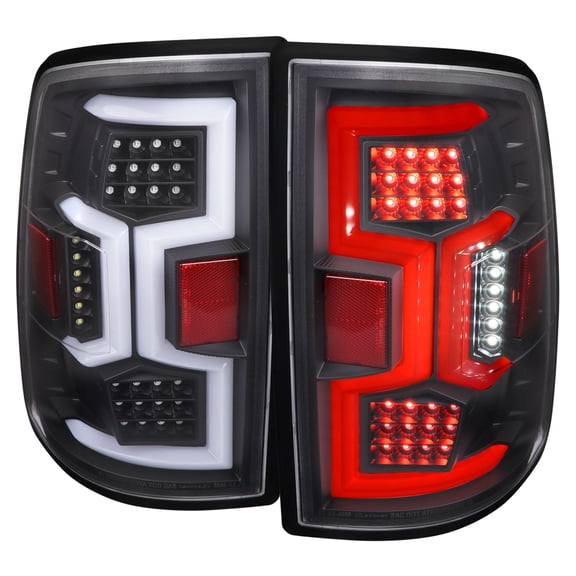 2500 LED LIGHT BAR TAIL LIGHTS WITH SEQUENTIAL TURN SIGNAL GLOSSY BLACK HOUSING AND CLEAR LENS - OE HALOGEN BULB MODELS ONLY Made for and Compatible with 19-22 DODGE RAM