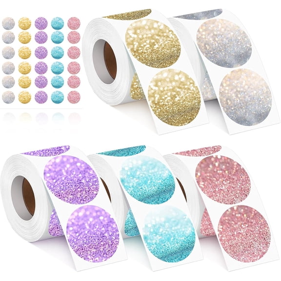2500 Pcs 2 Inch Circle Thermal Sticker Labels Self Adhesive Round Direct Thermal Labels Multipurpose Printer Stickers for DIY Logo Design, Qr Code, Name Tag