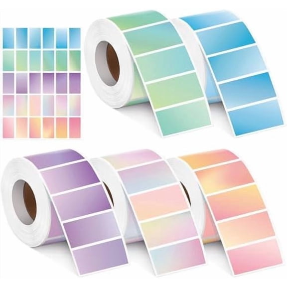 2500 Pcs Thermal Sticker Labels 1. 25 x 2. 25 Inch Rectangle Direct Thermal Labels Self Adhesive Multipurpose Printer Stickers for DIY Logo Design, Qr Code, Name Tag