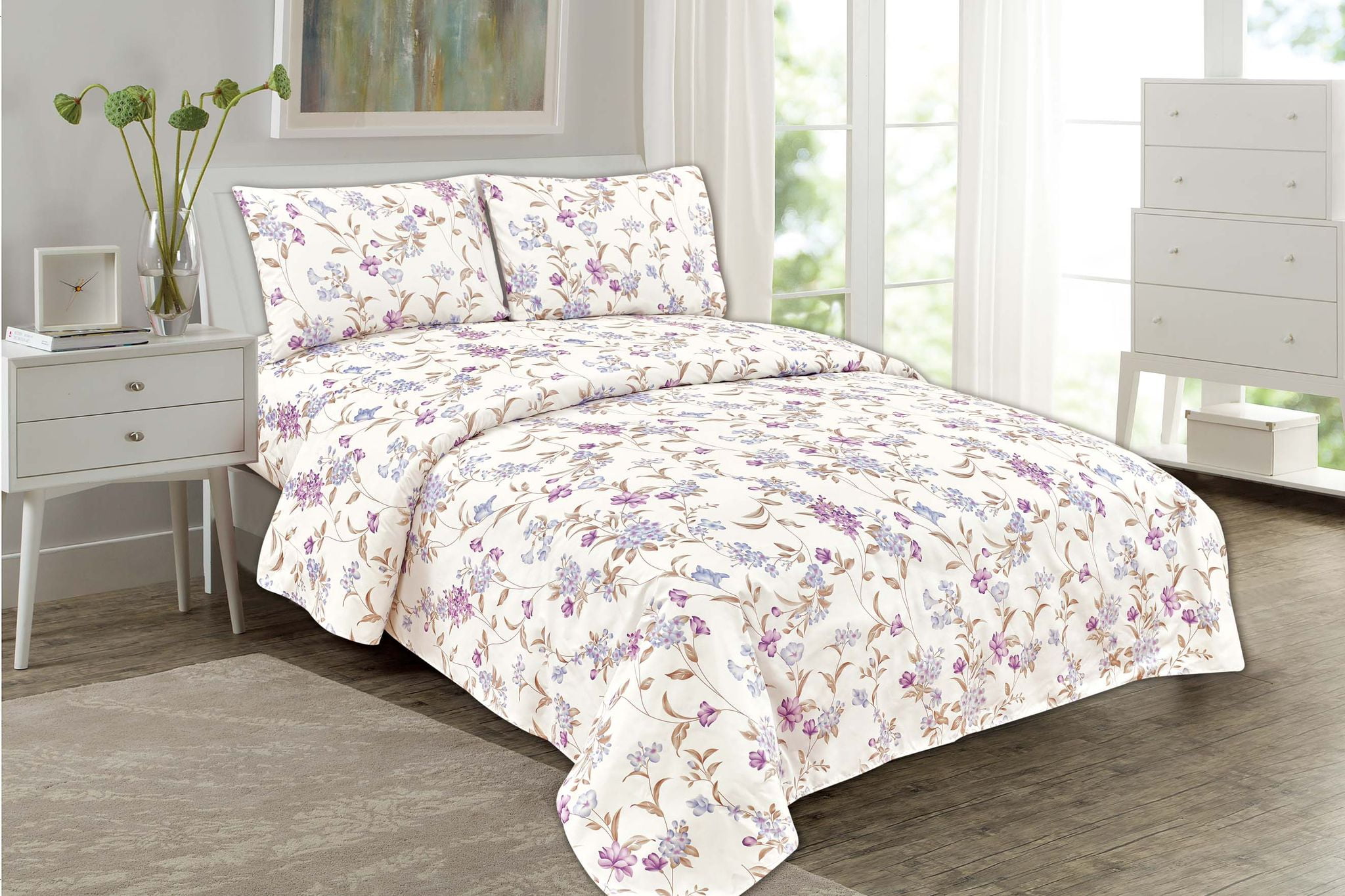 2500 Royal Printed Bamboo Collection Bed Sheet Set