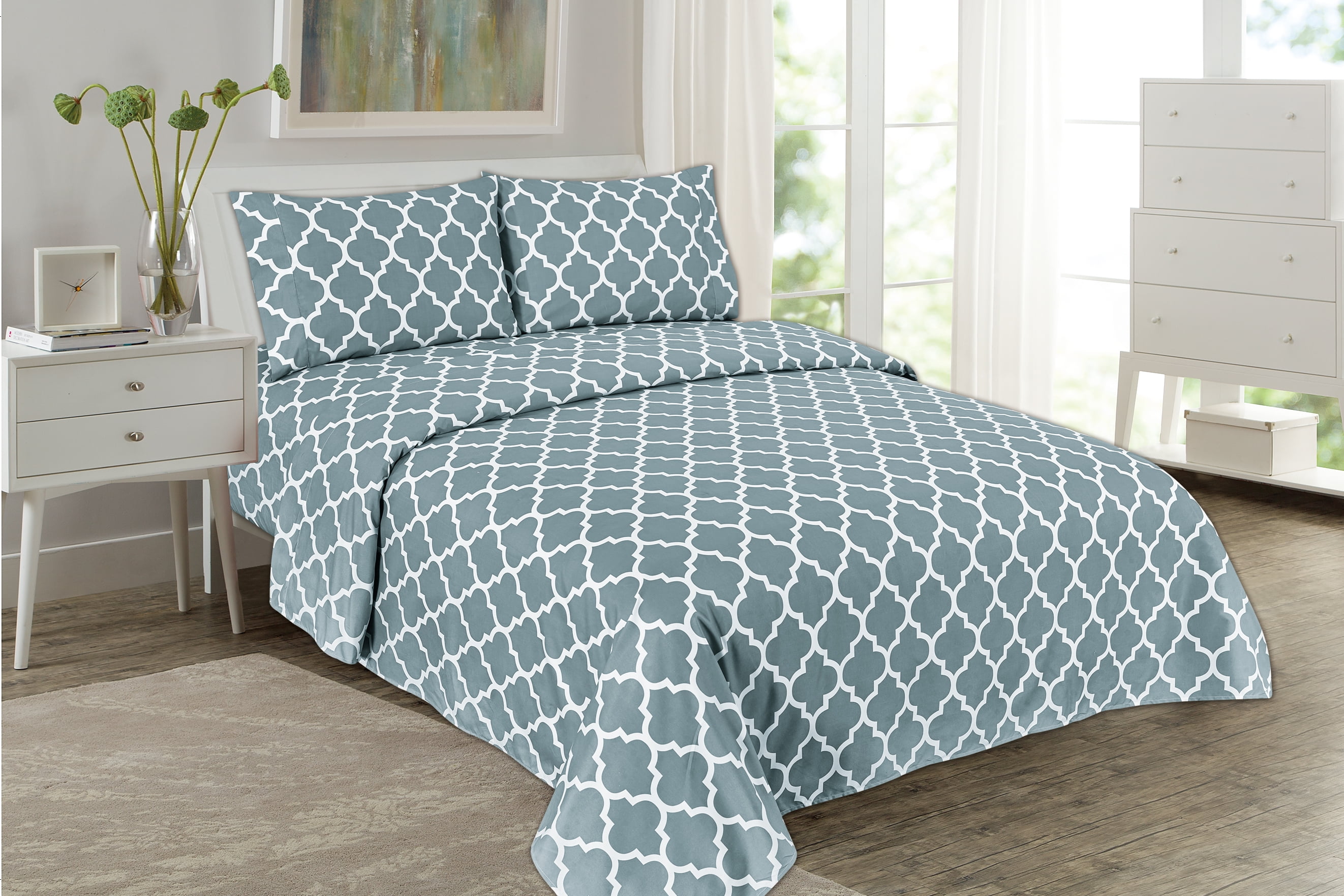 2500 Royal Printed Bamboo Collection Bed Sheet Set