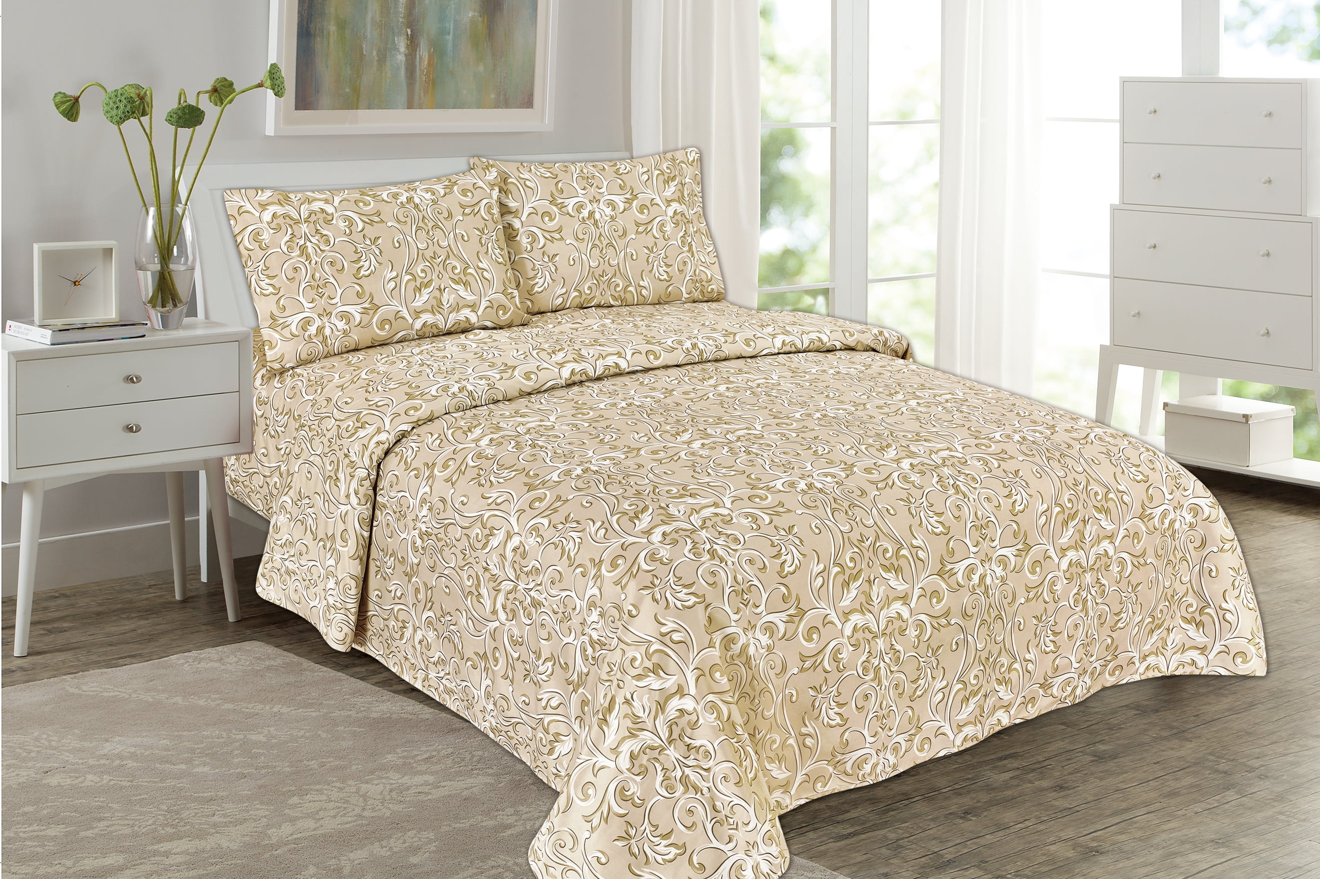 2500 Royal Printed Bamboo Collection Bed Sheet Set