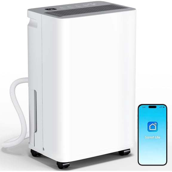 2500 Sq.Ft Dehumidifier for Basement with Drain Hose, Update 35 Pint Large Compressor Dehumidifiers for or Garage, Humidity Control, 24H Timer & Lock, Ideal for Rooms