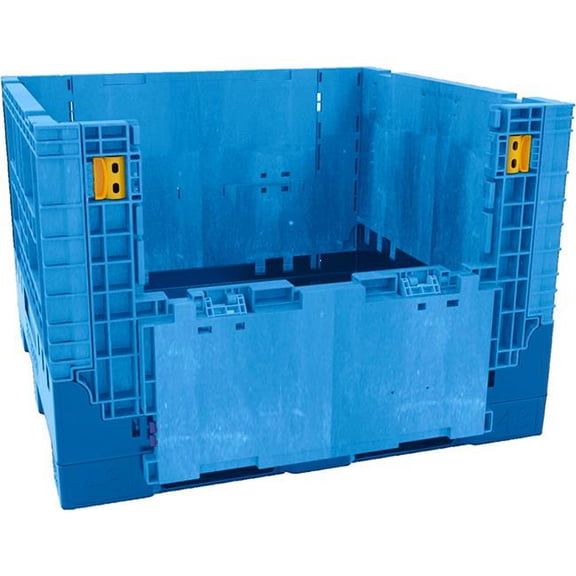 2500 lbs Buckhorn BN4845342023000 Folding Bulk Container - Blue - 48 x 45 x 34 in.