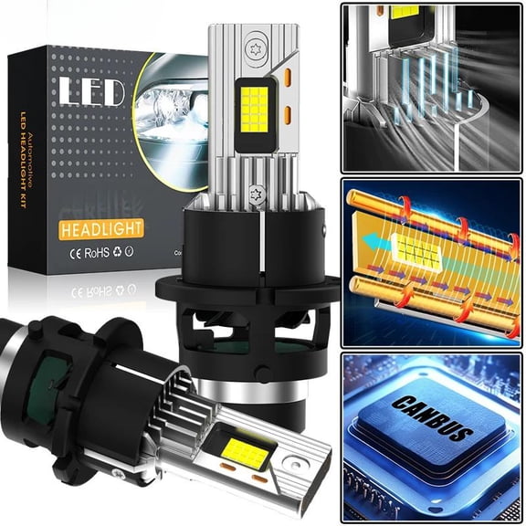 25000LM D2R D2S LED Headlight Bulbs 110W Conversion Kit Plug and Play Xenon HID Light Replacement CANBus