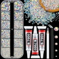 thumbnail image 1 of 25000Pcs Resin Rhinestones for Crafting, Mine Gold 2-6mm Mixed Sizes Non Hotfix Flatback Gems with 1Pcs Glue, Bedazzling Crystal for DIY Craft Clothing Mugs Tumblers Shoes Fabric Decor Nail Art, 1 of 8