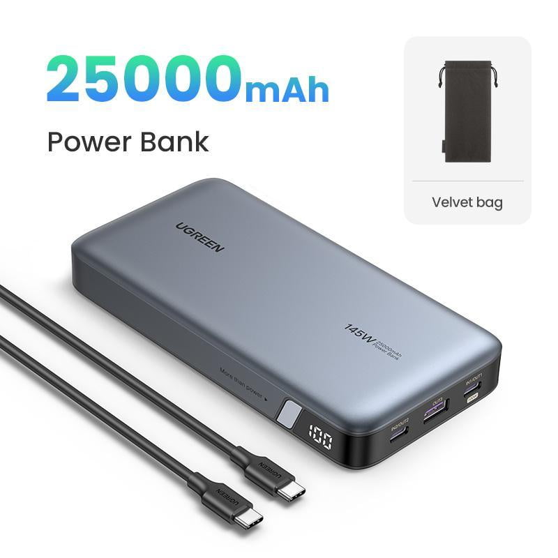 Anker 24000mAh Power Bank, 3-Port Portable Charger, 140W USB