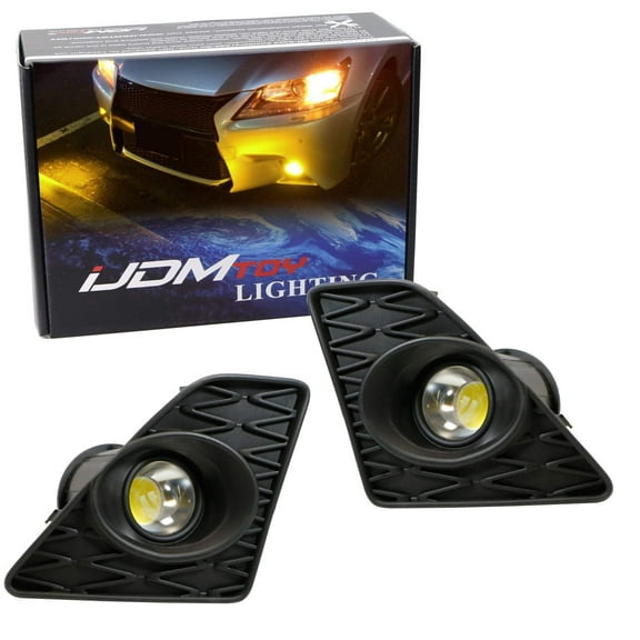 2500K JDM Yellow F-Sport 15W High Power Projector LED Fog Light Kit w/Bezel Covers For 2013-2015 Lexus GS350 GS460 GS450h
