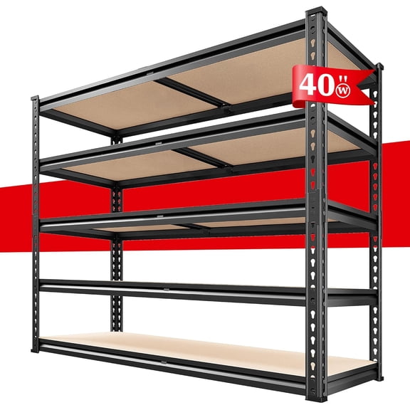 2500LBS Garage Shelving 72''H Storage Shelves 40" W Metal Shelving 5 Tier Metal Shelves Adjustable Pantry Shelf for Closet Pantry Basement Kitchen Warehouse 72" H x 40" W x 20" D