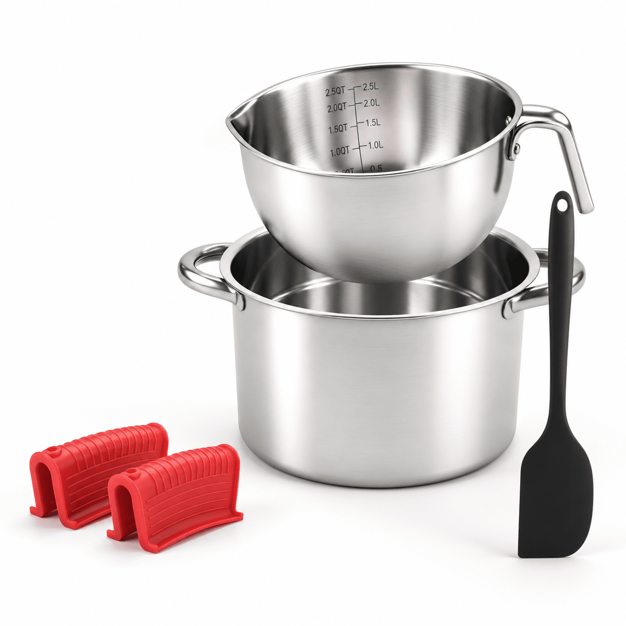 2500ML+4000ML Stainless Steel Double Boiler Pot Set for Melting ...