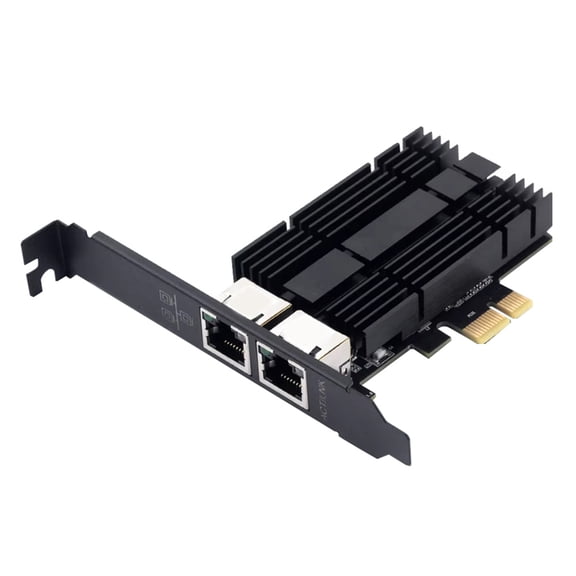 2500Mbps Pcie to RJ45 Network Card 2.5G Gigabit Ethernet Dual Ports 100/1000/2500Mbps Network Card for Desktop