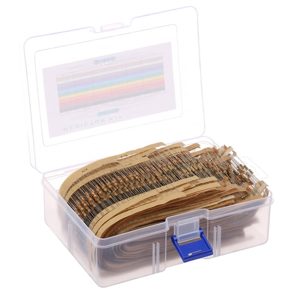 2500Pcs 1/4W 5% Carbon Film Resistor Assortment Kit 50 Value 1R-10M 50pcs Each Resistor Assortment for Electronic Project