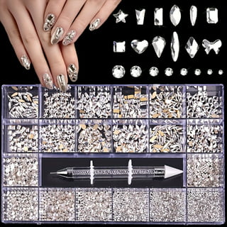 3D Nail Charms for Acrylic Nails Crystal Heart Nail Rhinestones Star Moon  Alloy Colorful Nail Gems Nail Art Decorations 