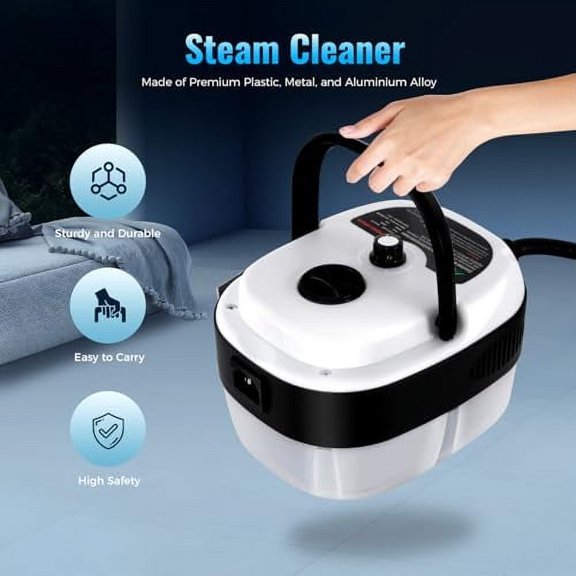 2500W 110V High-temperature Steam Cleaner,6 Cleaning Levels,3 Brush,Fast Heating,Cleaning Machine High Pressure Steamer Portable Steam Cleaner for Stain Removal,Stove,Wall,Car