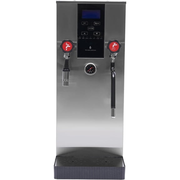 2500W 12L Commercial Milk Frother, Espresso Coffee Machine 4 in 1 Steam Boiling Water Machine Multi-purpose Milk Frother 0.1-4.0 Bar Steam Pressure LED Display for Coffee Shop, Dessert Shop