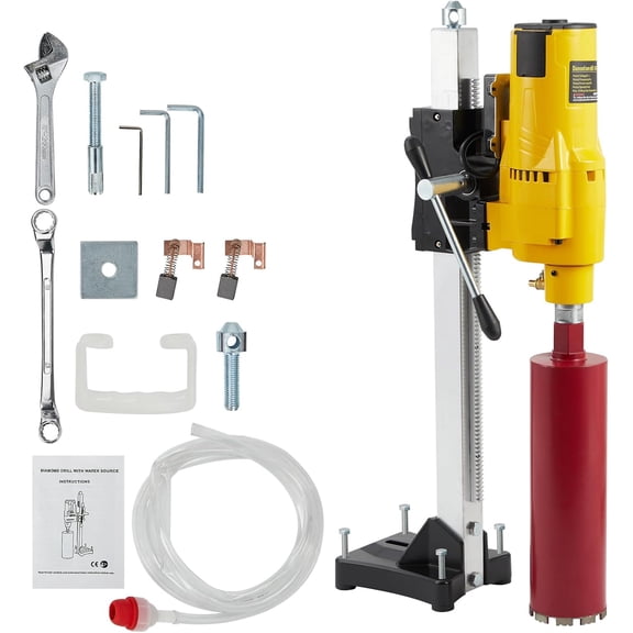 2500W 8In Diamond Core Drill Rig - 750 RPM Wet/Dry Concrete Drill with 4.25in Bit