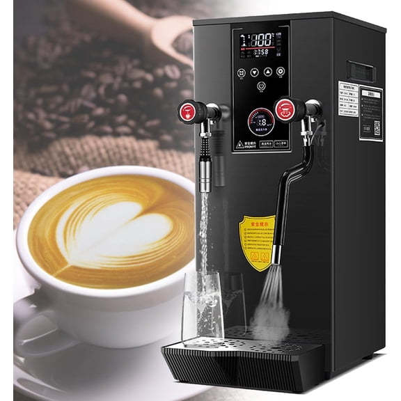 2500W Commercial Milk Frothing Machine Frother, for Coffee Shop, Drink Shop, Dessert Shop, 12L Boiling Water Machine, with 2 Lcd Temperature Display