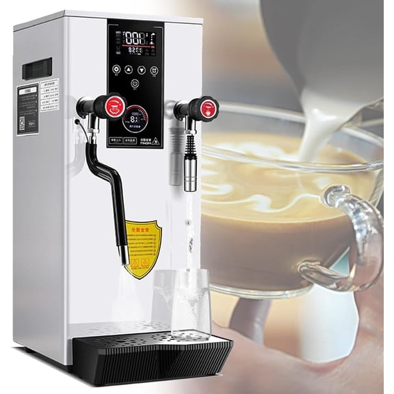 2500W Commercial Milk Frothing Machine, Steam Milk Frother, Electric Milk Foam Maker, with 2 Lcd Temperature Display, for Coffee Tea Shop