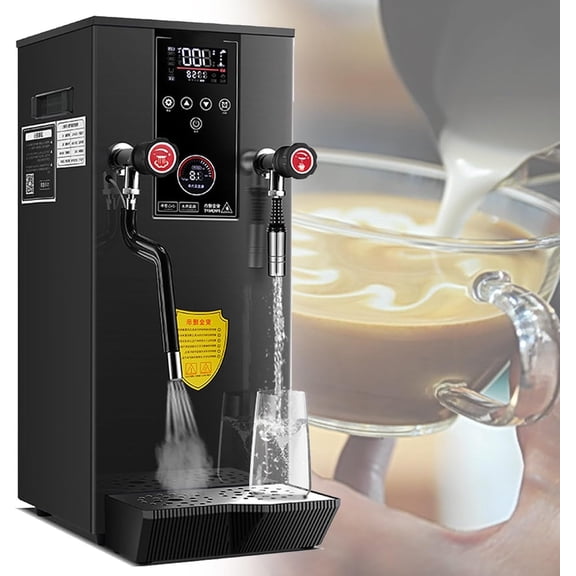2500W Commercial Milk Frothing Machine, Steam Milk Frother, Electric Milk Foam Maker, with 2 Lcd Temperature Display, for Coffee Tea Shop