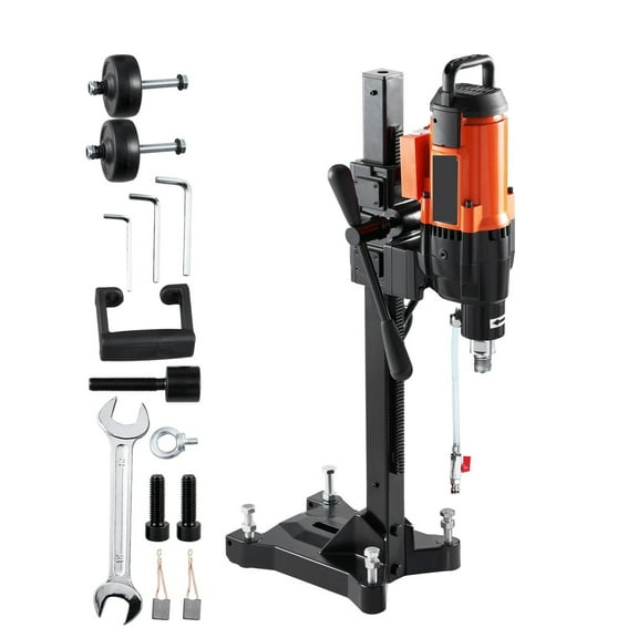 2500W Diamond Brick Core Drilling Machine 10in Wet Concrete Core Drill Rig With Stand Wheels 750RPM Speed Drilling Machine ,Professional Drill Press