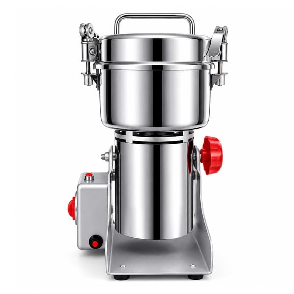 2500W Electric Grain Mill Grinder, 28000RPM Spice Grinder, 304 Stainless Steel Dry Grinding Machine w/ Dual Safety Latches & Timer for Grains Coffee Beans Nuts (270 Swing)