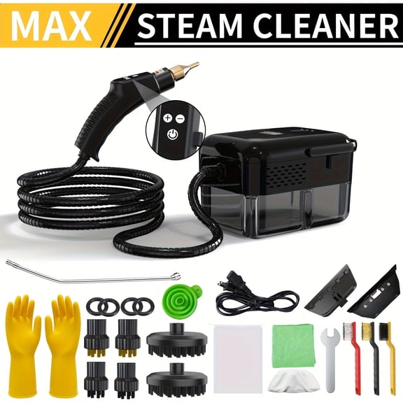 2500W Handheld High-Temp High-Pressure Steam Cleaner, 9-Speed, LCD, Cleans Kitchen Grease/Sofas/Tile Gaps (Accessories/Basic Style Sold Separately)