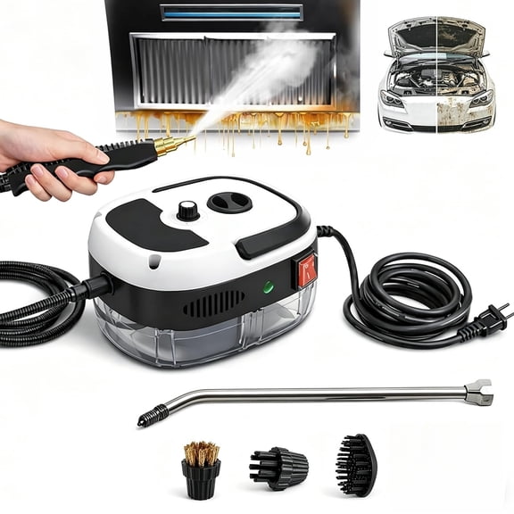 2500W Handheld High-Temperature Pressurized Steam Cleaner, 10-in-1 Multi-Purpose Pressure Washer for Kitchen, Bathroom, Furniture and Car Engine