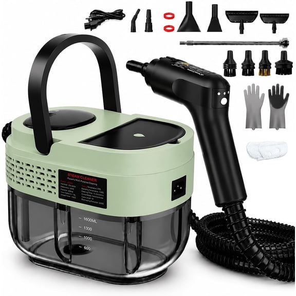 2500W Handheld Steam Cleaner,3Level Steam 1600ml Tank for Home & Car Detailing