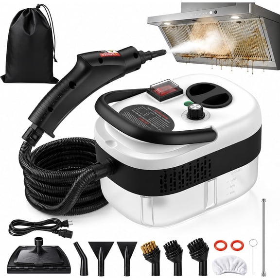 2500W Handheld Steam Cleaner for Home, 6-Level High Pressure Gun, Machine w/40.6oz Tank, Portable Car Steamer Auto Detailing & Cleaning, Car, Floor, Furniture, Tile Grout, Wall