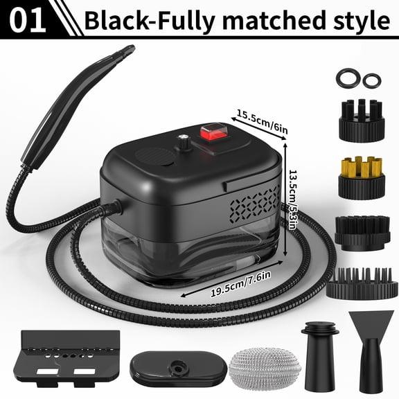 2500W High-Pressure Handheld Steam Cleaner - 1200ml Tank with LCD Display & Handle Gear Adjustment, Easter Gift for Kitchen Fumes, Sofas & Carpets