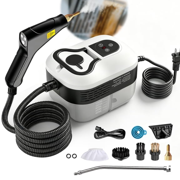 2500W High-Pressure Handheld Steam Cleaner, 15-Second Fast Heating, 6 Adjustable Steam Levels with Handle Remote, No Chemicals, For Home, Kitchen, Car, Tile & Grout, and More