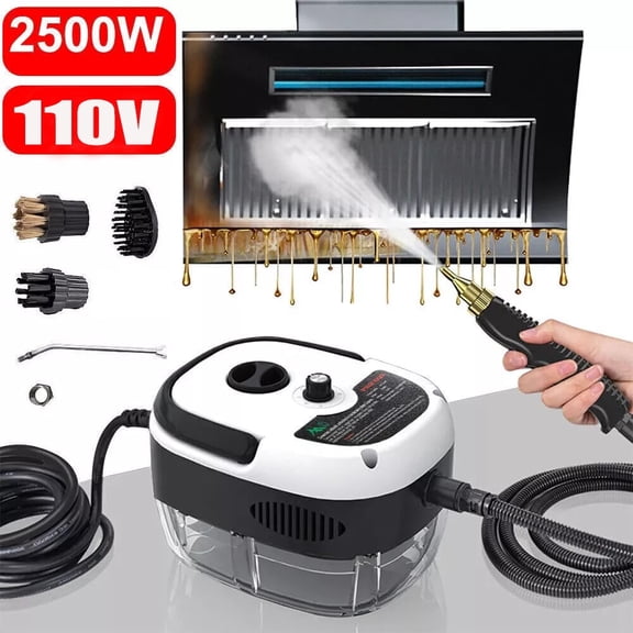 2500W High Temp Pressurized Steam Cleaner Machine Kitchen Portable Handheld Ideal for Homeowners & Professional Cleaners, Removes Grease, Stains & Bacteria