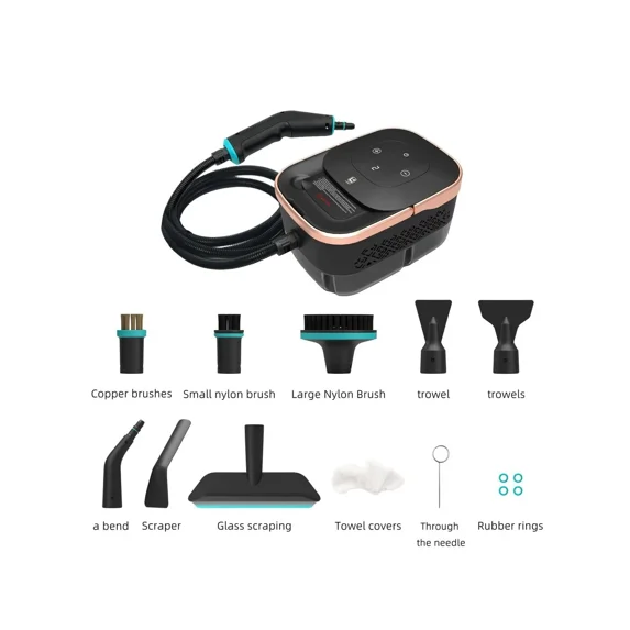 2500W Portable Handheld High-Temperature Pressurized Steam Cleaner with Brush Attachment (Multipurpose for Kitchen, Bathroom, Car Seats & Furniture Cleaning Supplies)