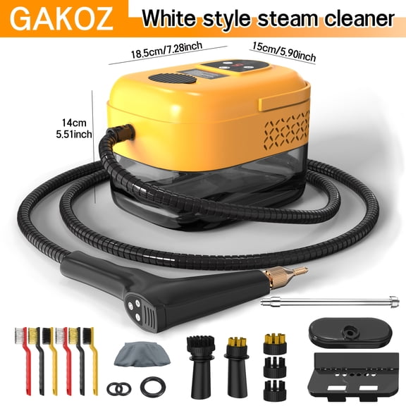 2500W Portable Handheld Steam Cleaner with LCD, 9 Settings, 40oz Tank for Carpet, Upholstery, Car, Sofa, Pet Hair & Floor Cleaning