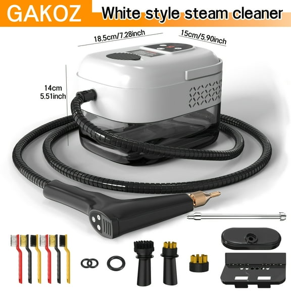 2500W Portable Handheld Steam Cleaner with LCD, 9 Settings, 40oz Tank for Carpet, Upholstery, Car, Sofa, Pet Hair & Floor Cleaning