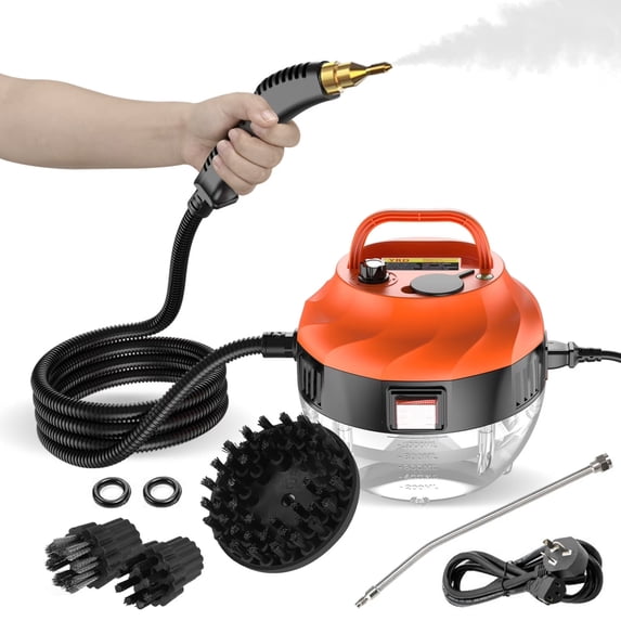 2500W Steam Cleaner with 12 Accessories, High-Temperature Pressurized Steam Machine 105°C/221°F, 1L Tank, 6 Speed Adjustable for Kitchen, Bathroom, Car, Hard Floors