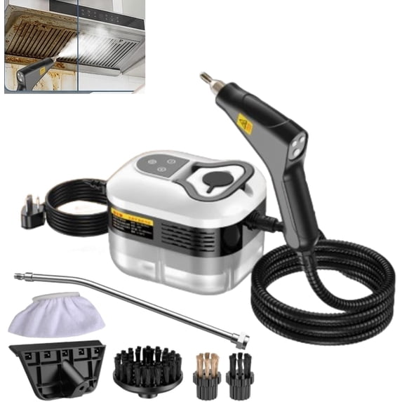 2500W Steam Cleaner: Handheld High-Temperature Pressurized Steam Cleaner with 6 Adjustable Levels – Perfect for Kitchen, Bathroom, Car & Upholstery (White)