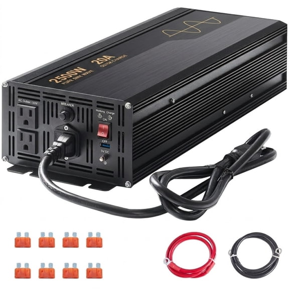 2500W Sump Pump Battery Backup System, Auto-Switch Inverter with LCD Display for Emergency Power Outage