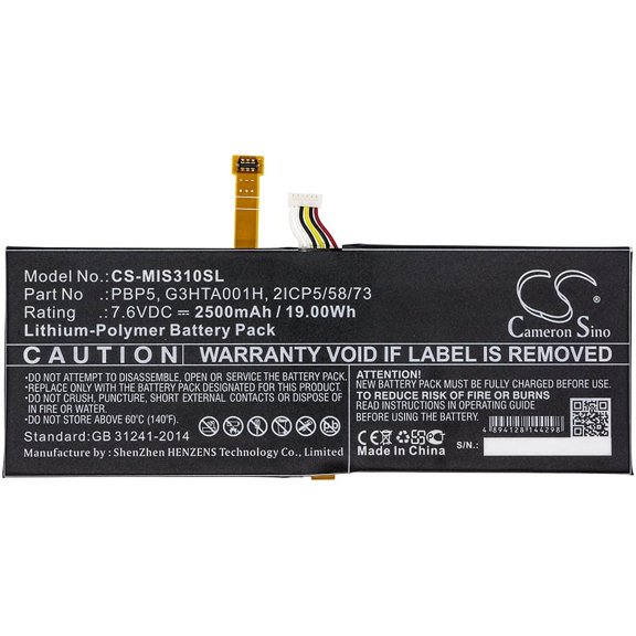2500mAh Microsoft PBP5 2ICP5/58/73 Battery for SurfaceBook with Performance b