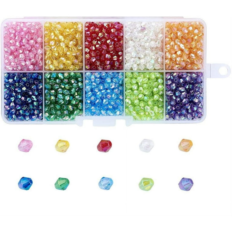 KONTONTY 950pcs Clear Beads Bracelets Beads Square Beads Crystal Spacer  Beads Big Beads for Bracelets Making Loose Beads for Necklace Cube Loose