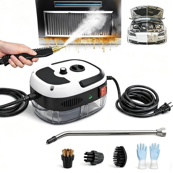 2500w Handheld High-Temperature Pressurized Steam Cleaner,10 In 1 Handheld Pressure Multi Purpose Cleaner, for Car Engine Furniture, Kitchen, Bathroom,Home Use