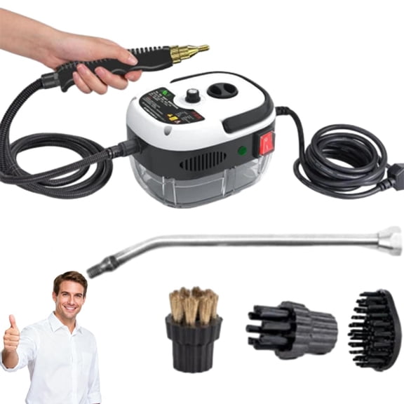 2500w Handheld High-Temperature Pressurized Steam Cleaner, 2500w Portable Handheld Steam Cleaner, Car Engine Steam Cleaner Machine, For Home, Car, Grout, Adjustable 6-Level Steam Control - WHITE