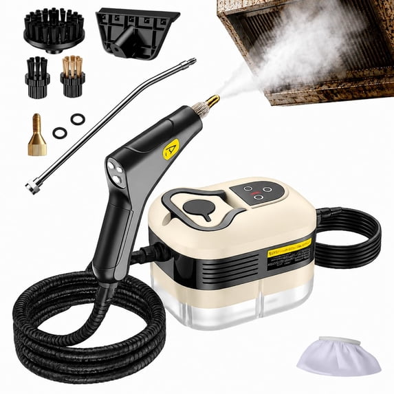 2500w Handheld High-Temperature Pressurized Steam Cleaner - 4.5 Bar, 15s Fast Heat-up, 6 Adjustable Levels, Portable Steam Cleaner with Brush & 1200ml Tank for Home Kitchen, Bathroom & Car