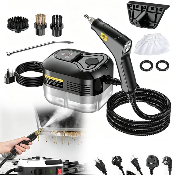 2500w Handheld High-Temperature Pressurized Steam Cleaner With 6 Adjustable Levels, Portable Multi-Surface Steam Cleaner For Kitchen, Bathroom, Furniture, Car & Window Cleaning