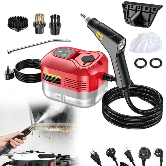 2500w Handheld High-Temperature Pressurized Steam Cleaner With 6 Adjustable Levels, Portable Multi-Surface Steam Cleaner For Kitchen, Bathroom, Furniture, Car & Window Cleaning